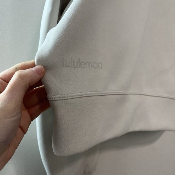 Lululemon Perfectly Oversized Cropped Crew Softstreme Sweatshirt White Opal - Picture 5 of 7